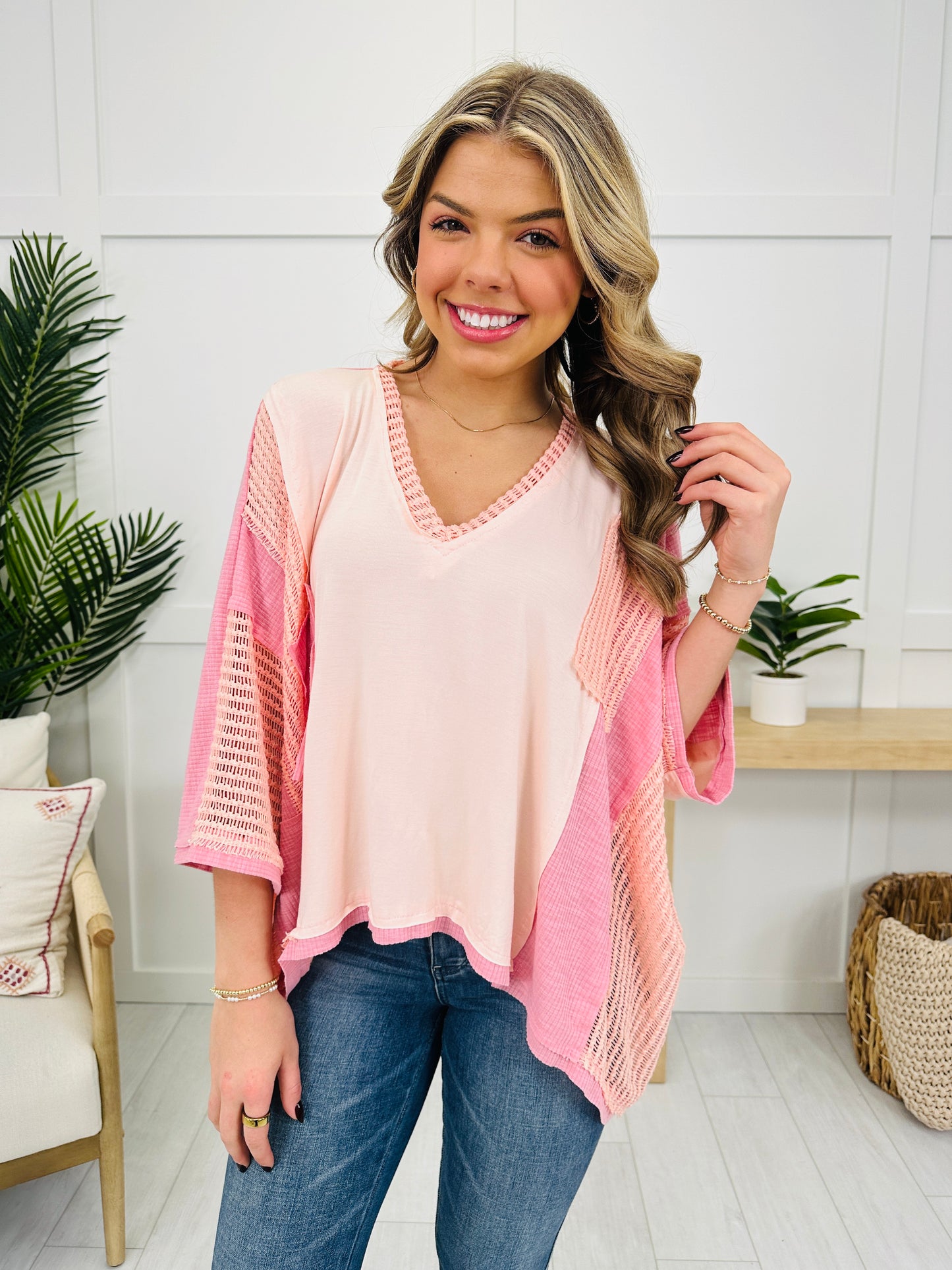 Airy Elegance Top In Peach Blush