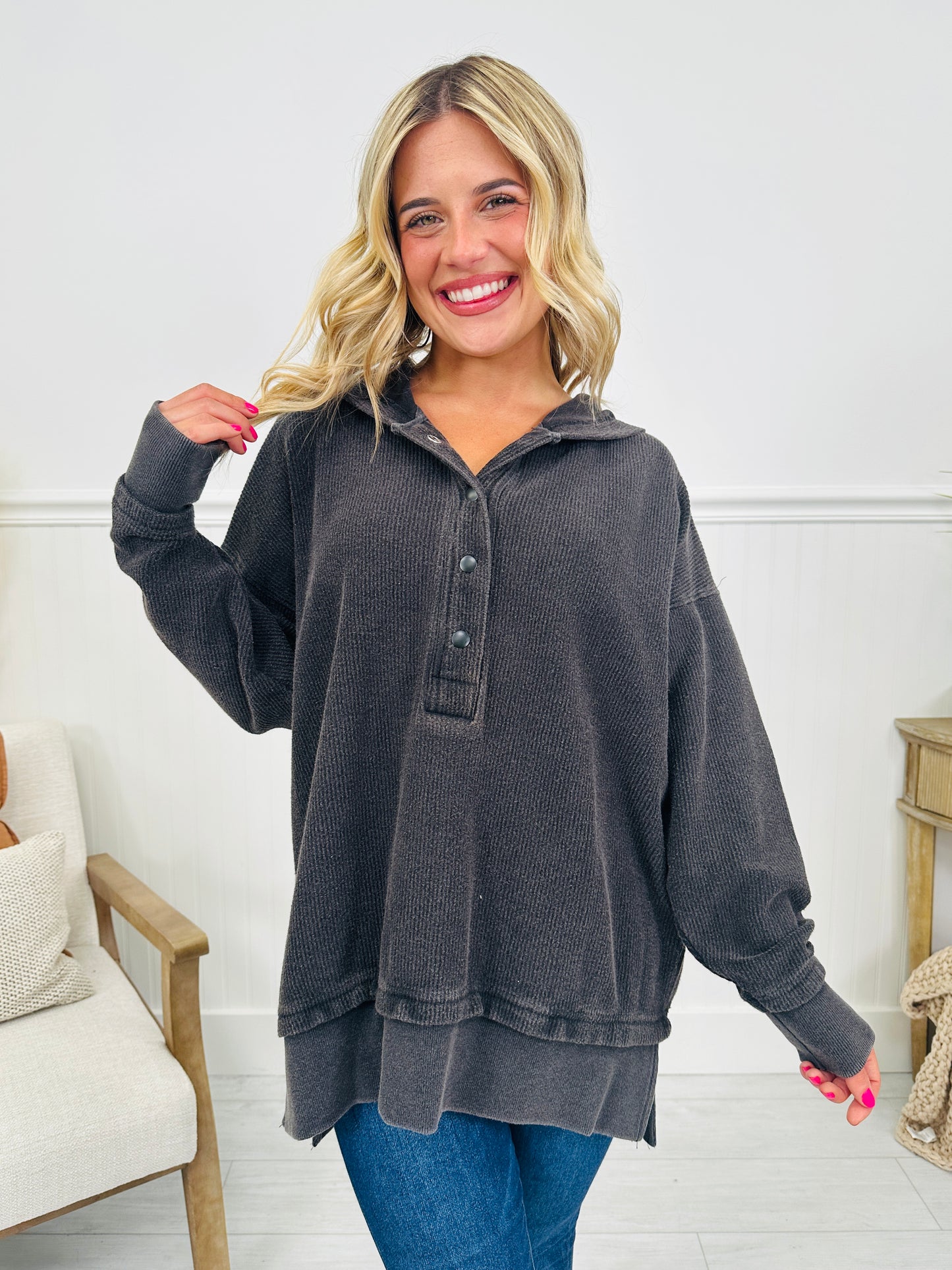 Hoodie Hype Corded Pullover-- Multiple Colors!
