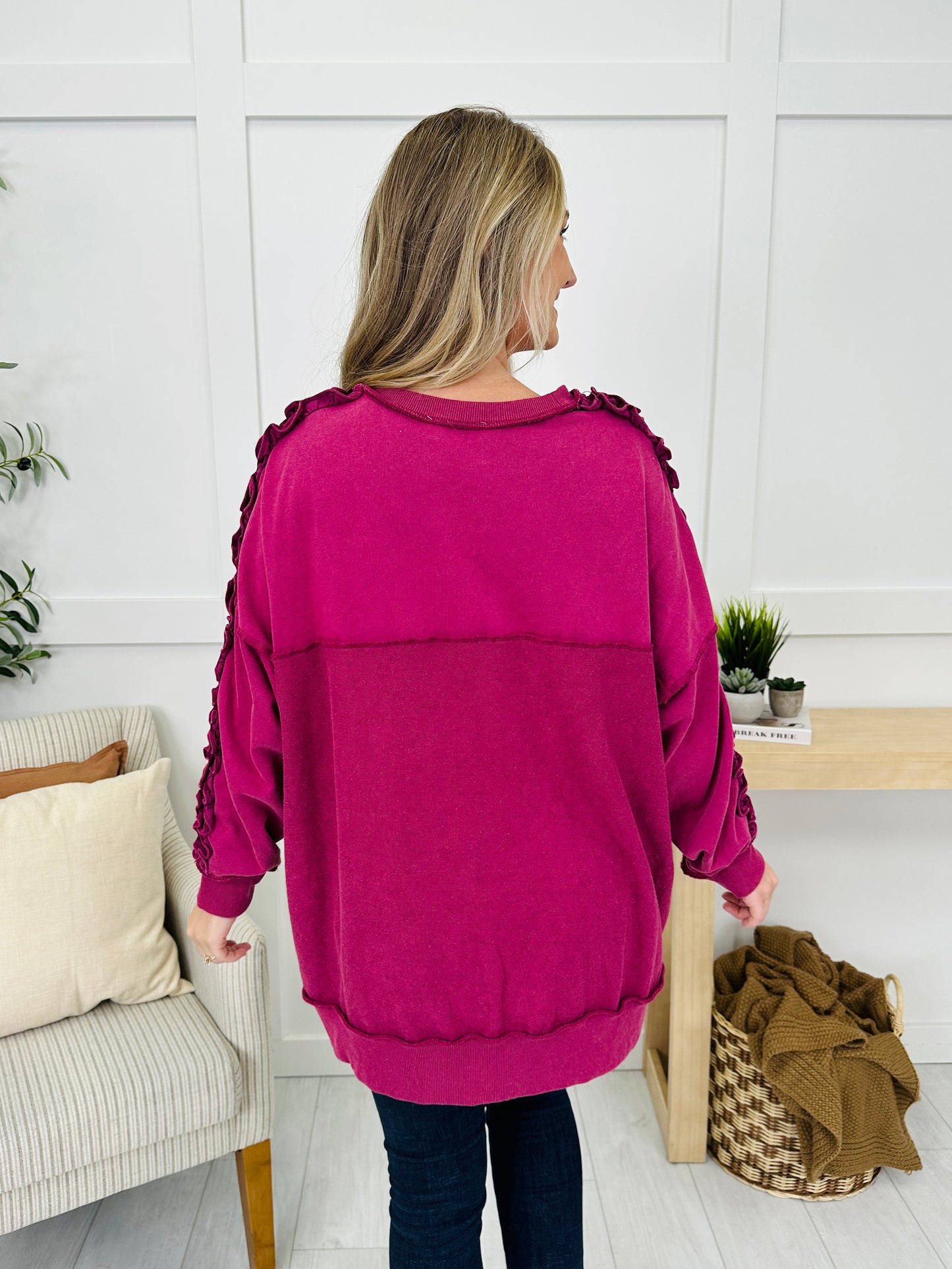 Ruffled Radiance Pullover