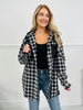 Falling For Flannel Hooded Shacket in Black