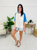 Play It Back Top In Cream Blue