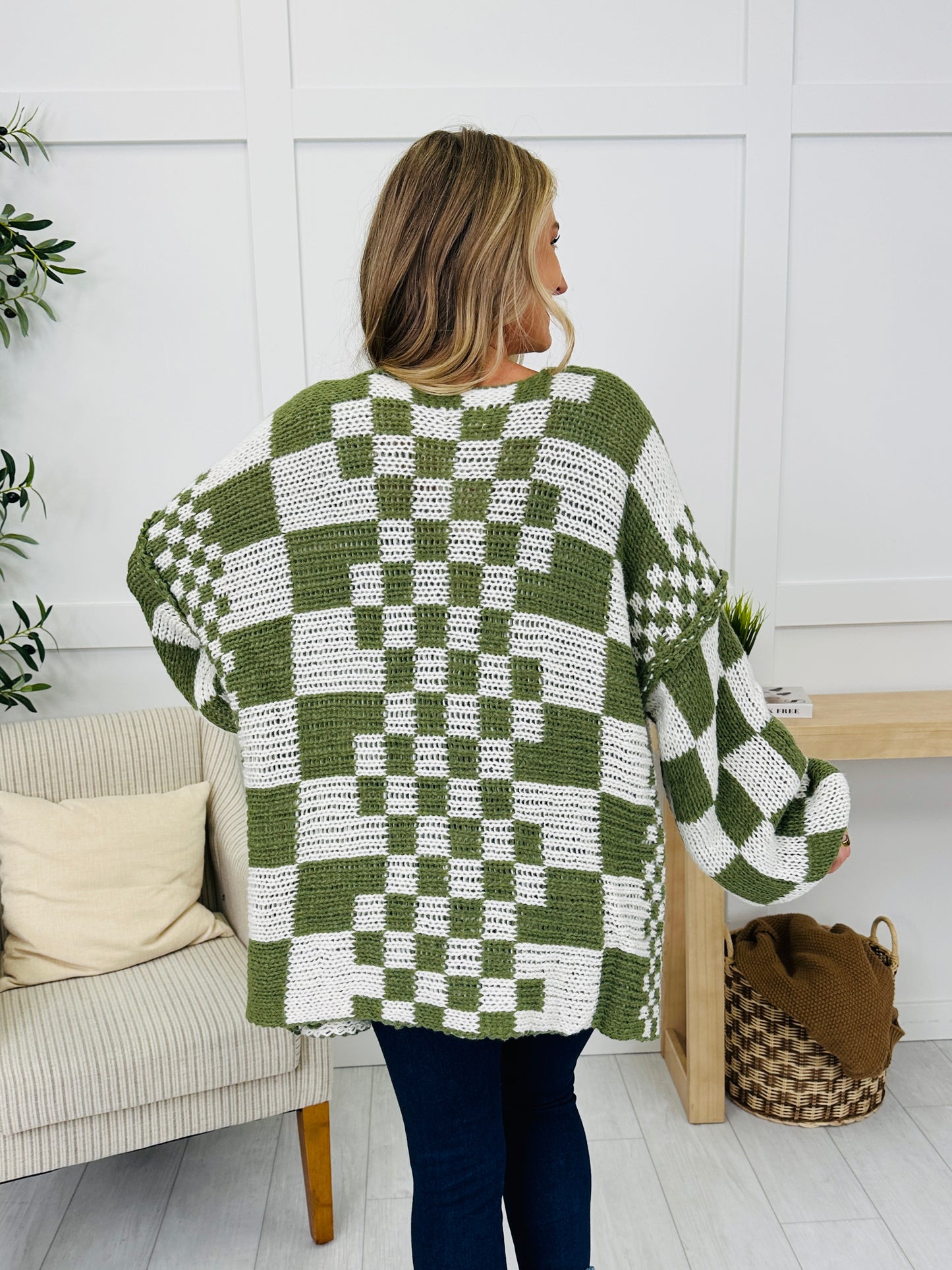 The Final Checkpoint Cardigan in Olive Combo