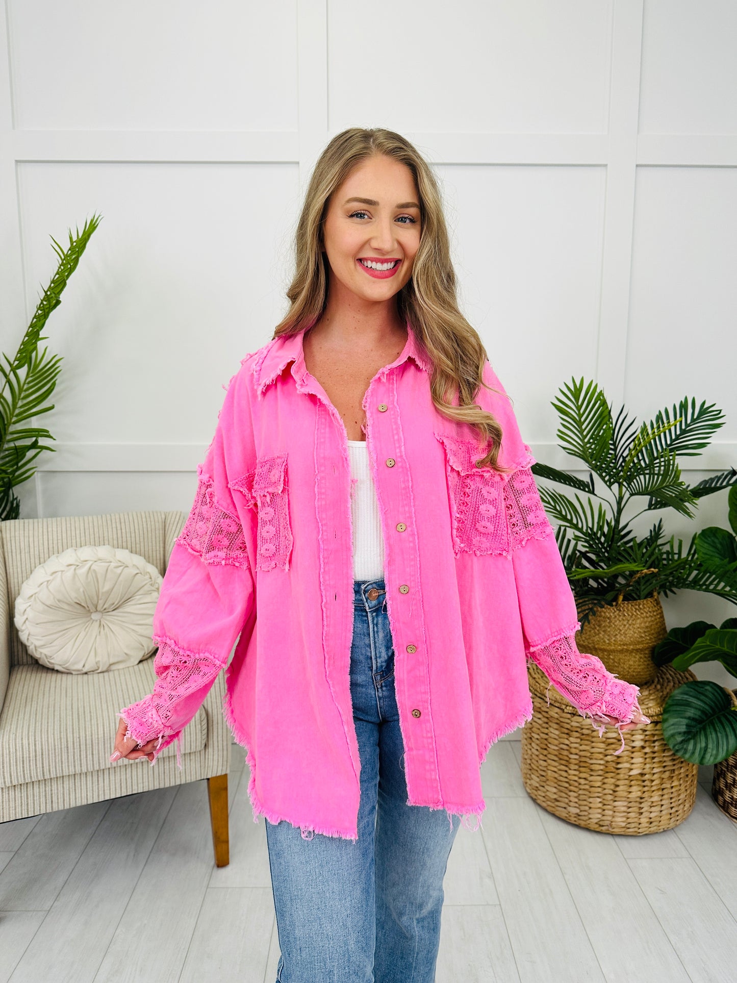 The Overlay Top in Pink