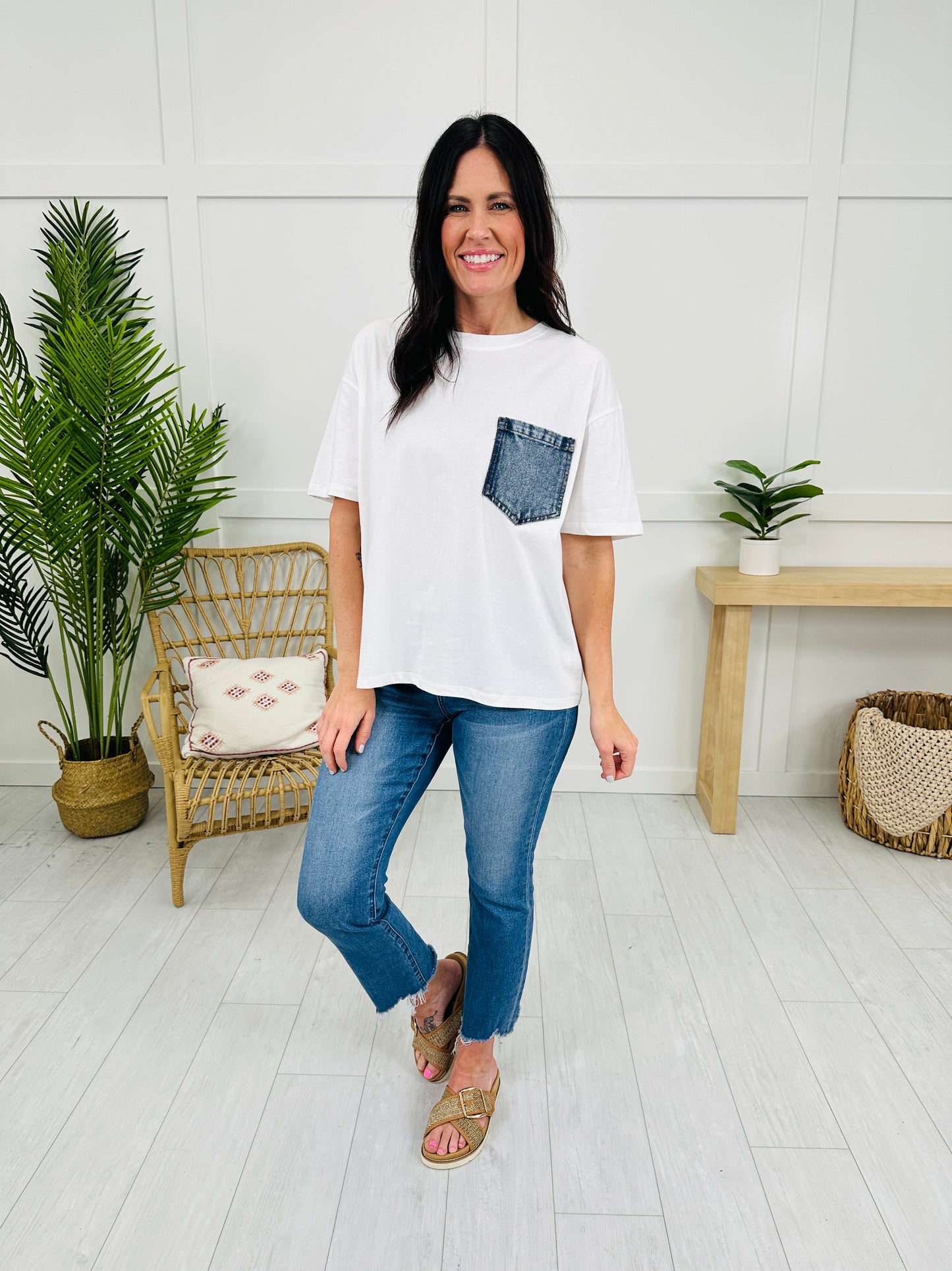 A Touch Of Denim Top- Multiple Colors!