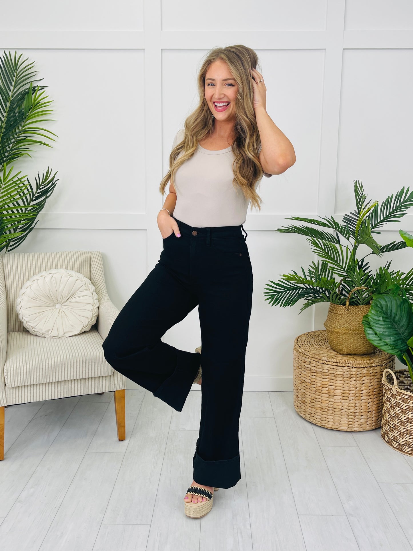 Judy Blue Cool Intentions Retro Wide Leg Jeans