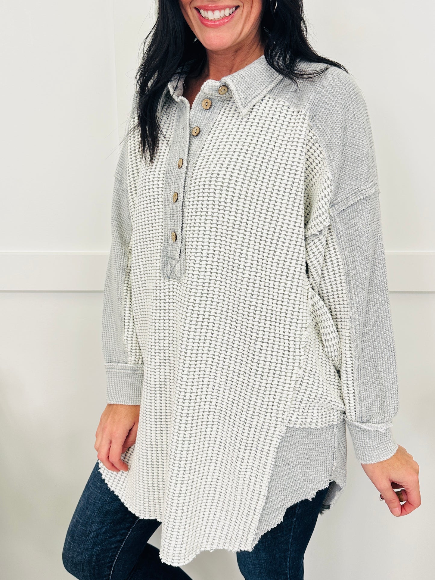 Sunday Structure Pullover in H Grey