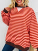 Stripe Story Pullover in Rust
