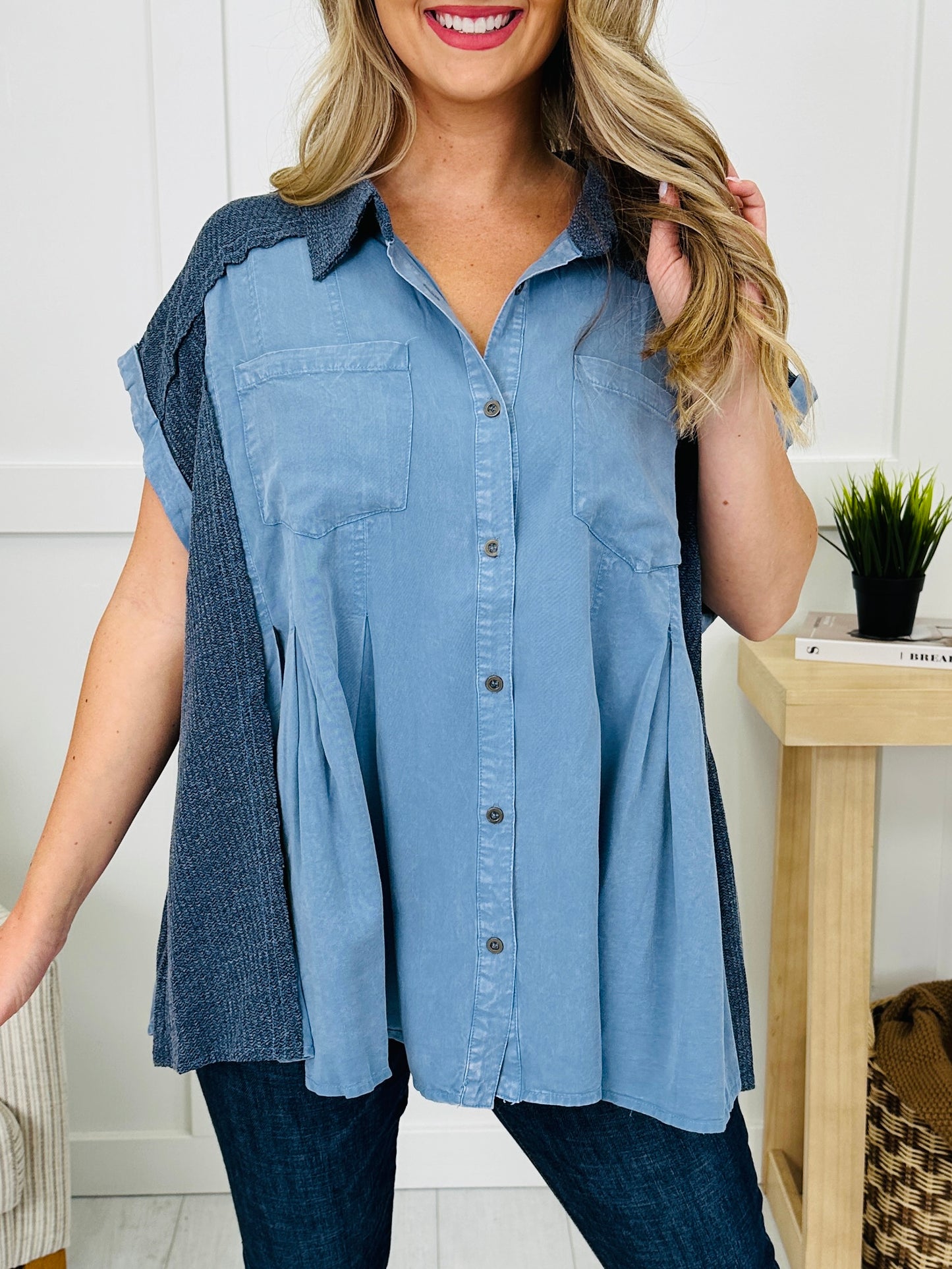 Front Row Feelings Top in Blue