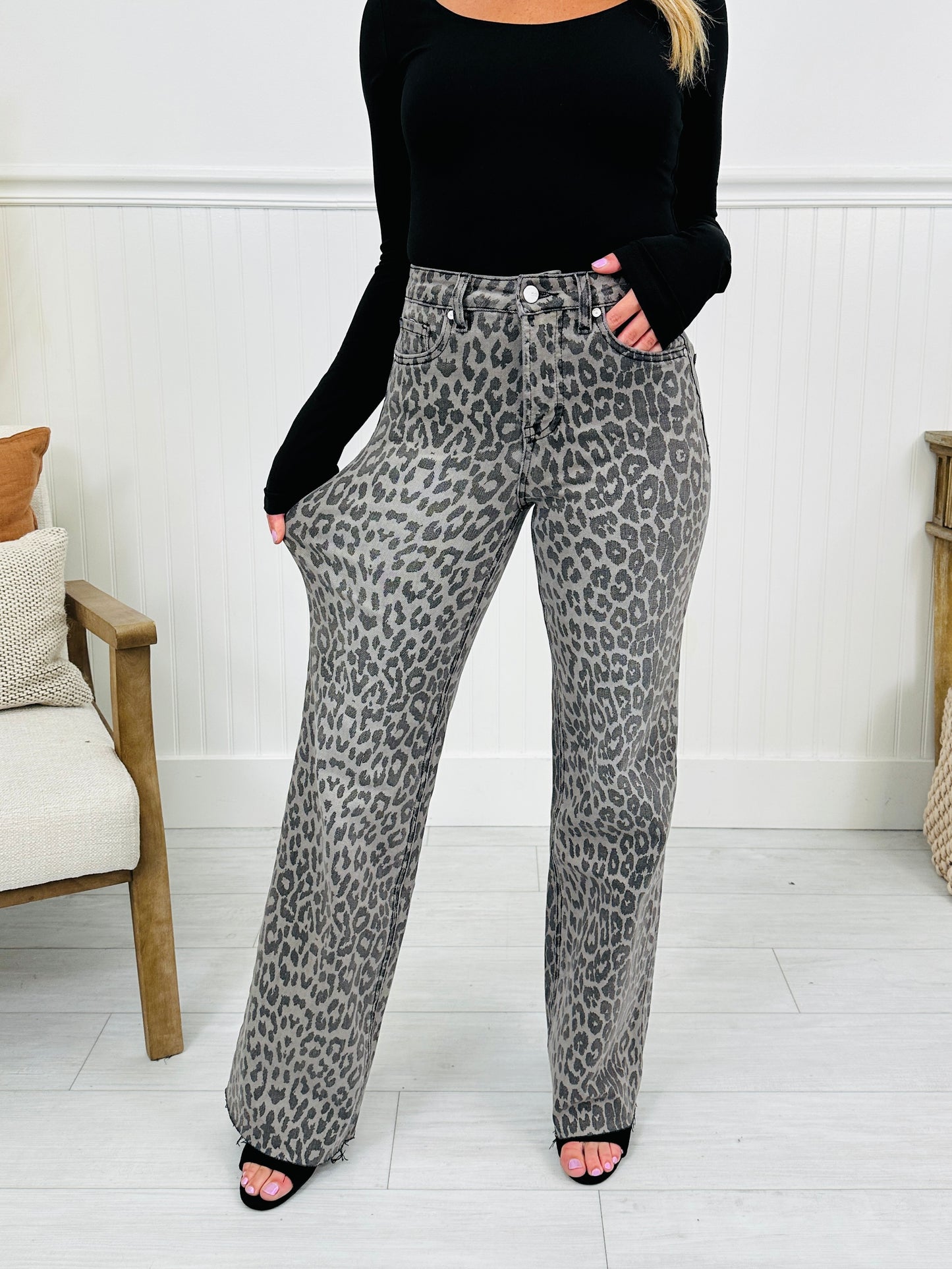 Wild Thing Tummy Control Grey Leopard Jeans