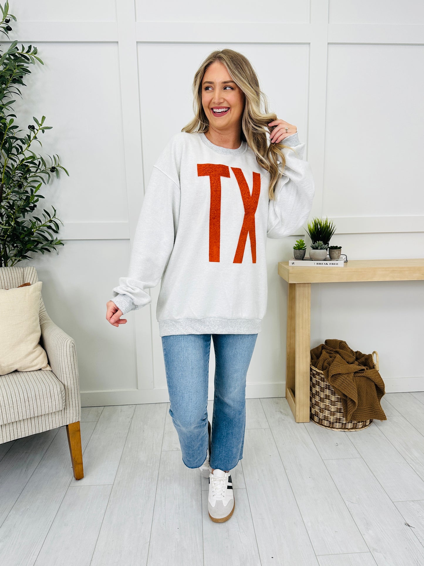 Texas Reversible TX Graphic Crewneck Sweatshirt