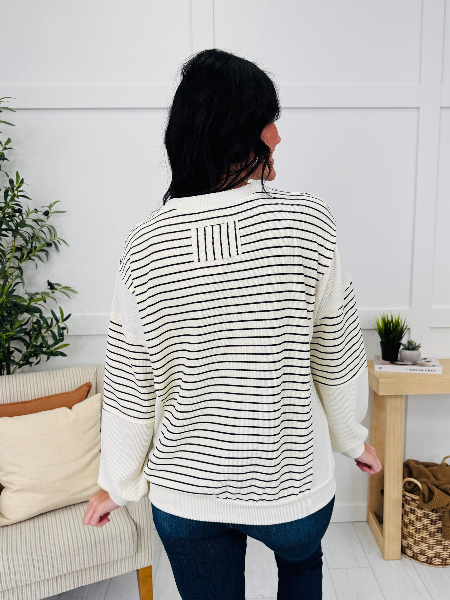 Sleek Stitching Sweater in Ivory