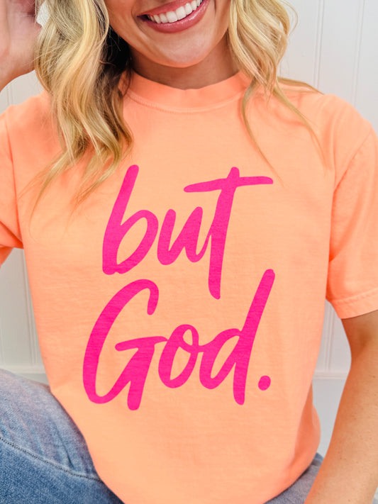 But God Neon Graphic Tee in Multiple Colors