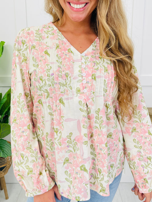 Easy Romance Top In Blush
