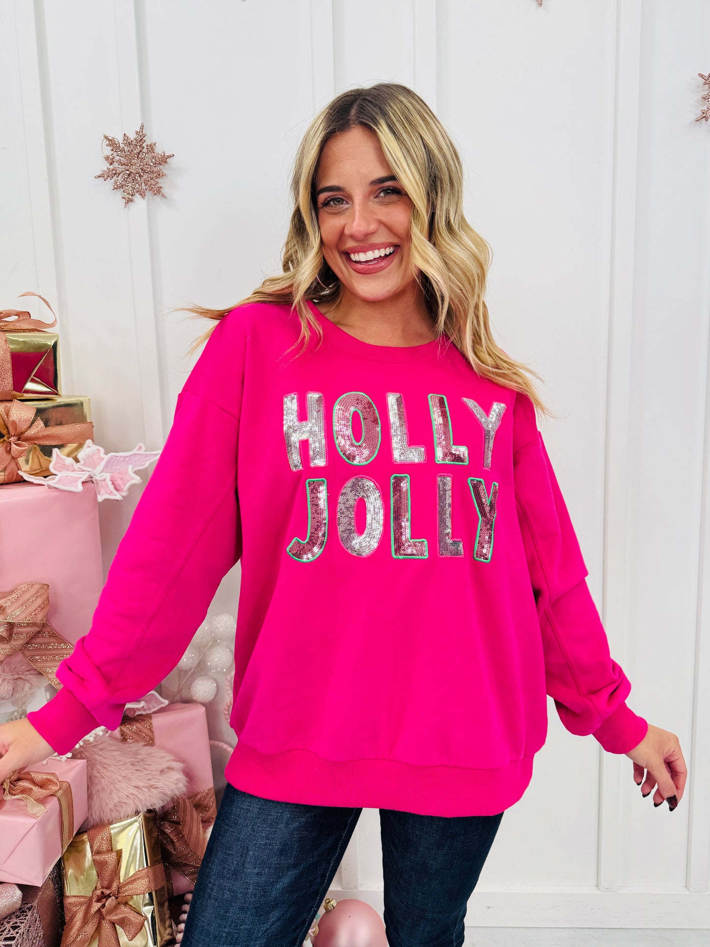 Holly, Jolly, and Sparkle Pullover