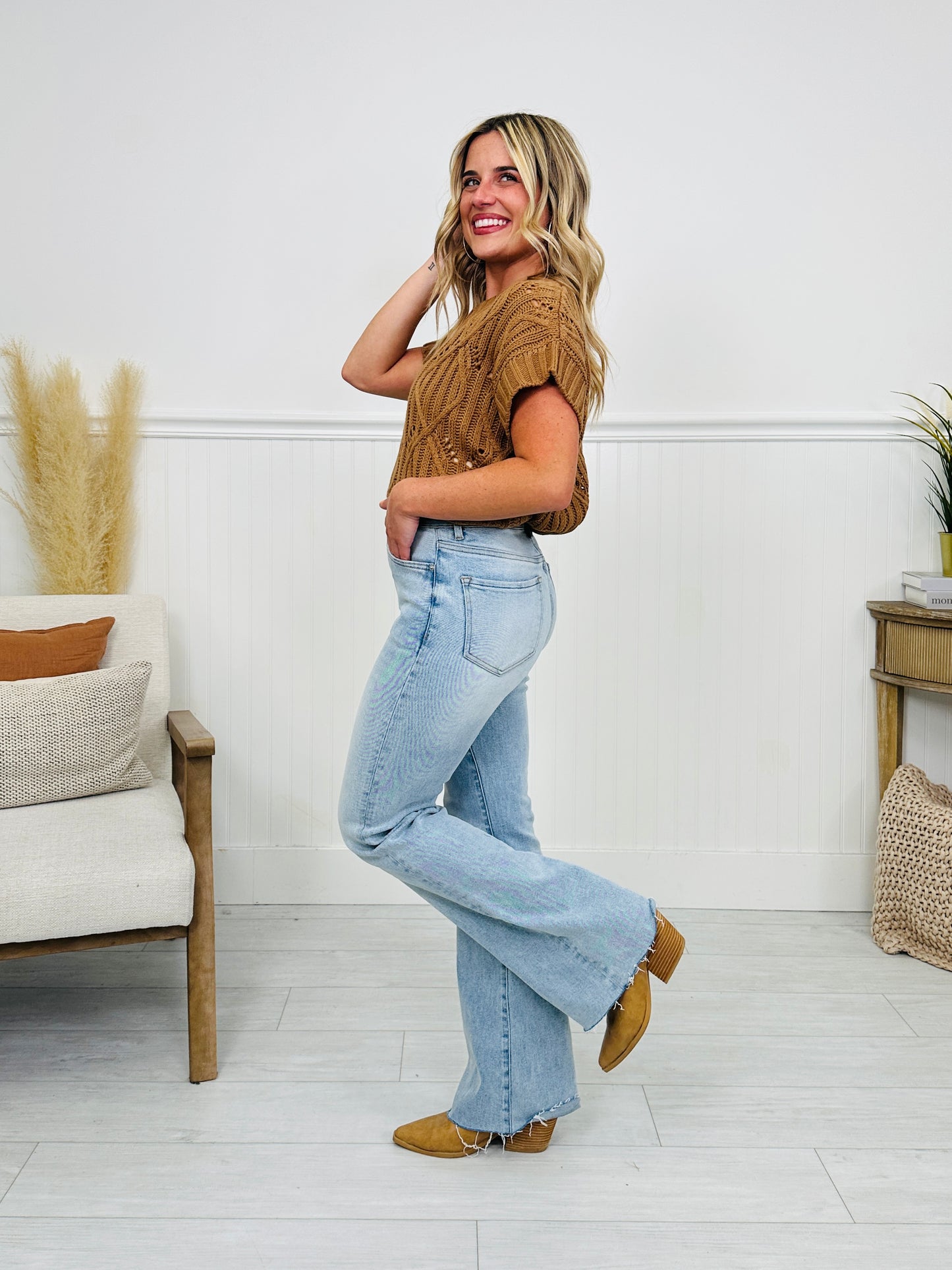 Made You Look Tummy Control Flare Vintage Wash Jeans