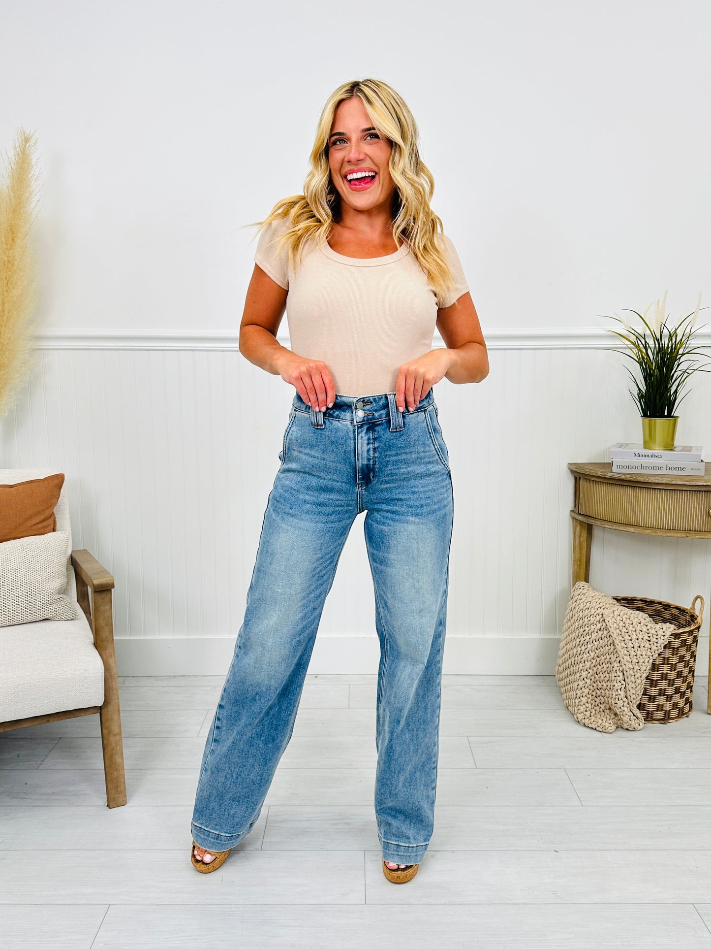 Judy Blue Double Trouble Wide Leg Jeans