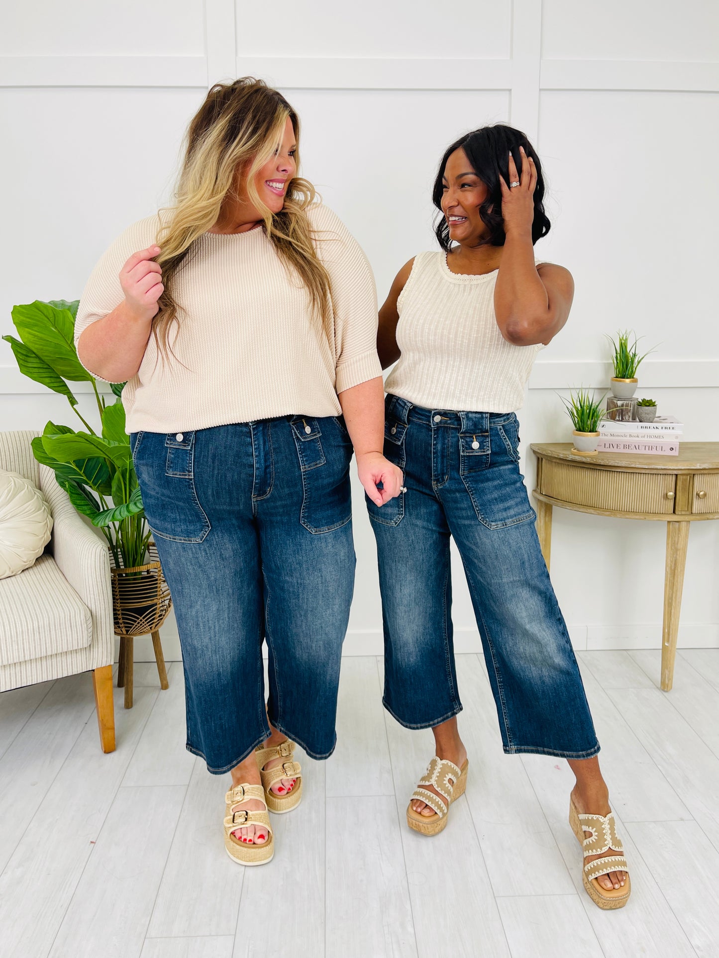 Judy Blue Easy Upgrade Wide Leg Cropped Jeans