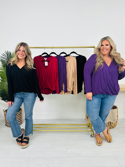 Wrapped in Style Long Sleeve Top- Multiple Colors!