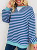 Stripe Story Pullover In Navy
