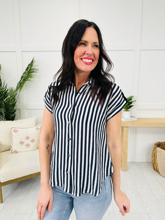 Downtown Stripes Top in Navy