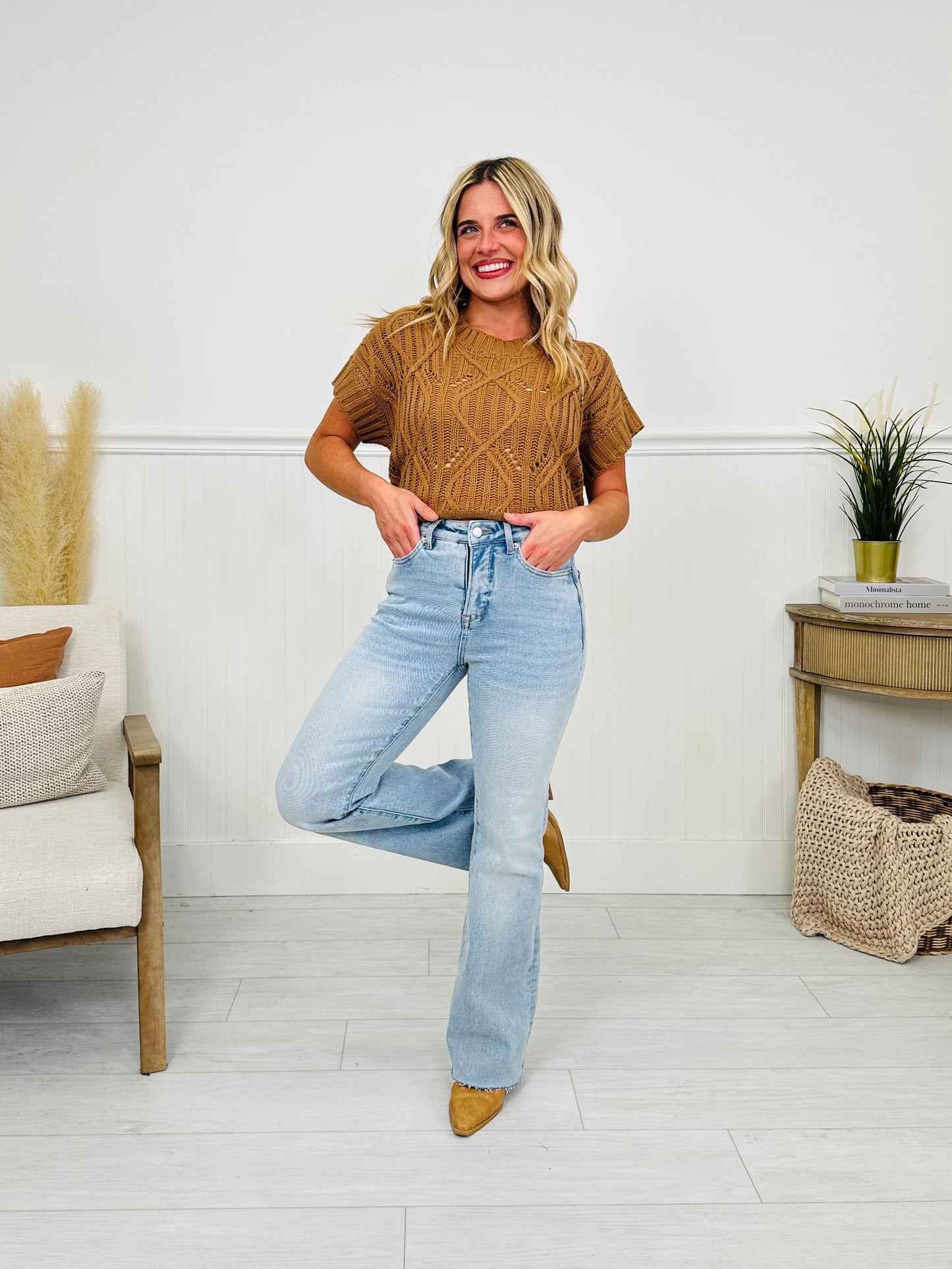 Made You Look Tummy Control Flare Vintage Wash Jeans