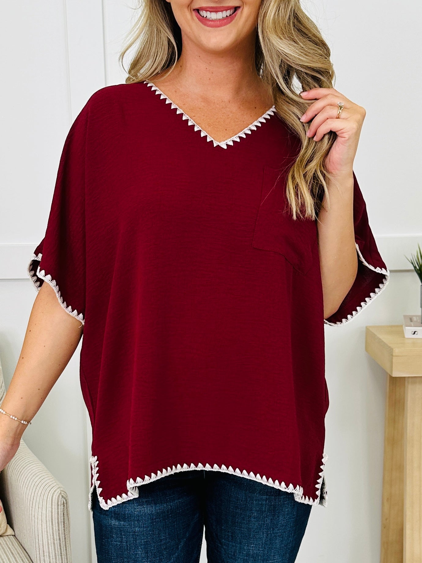 Stitch In The Daylight Top- Multiple Colors!