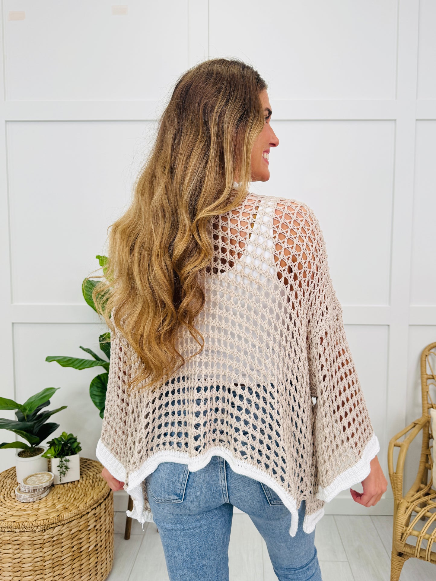 Feathered Feels Cardigan In Latte
