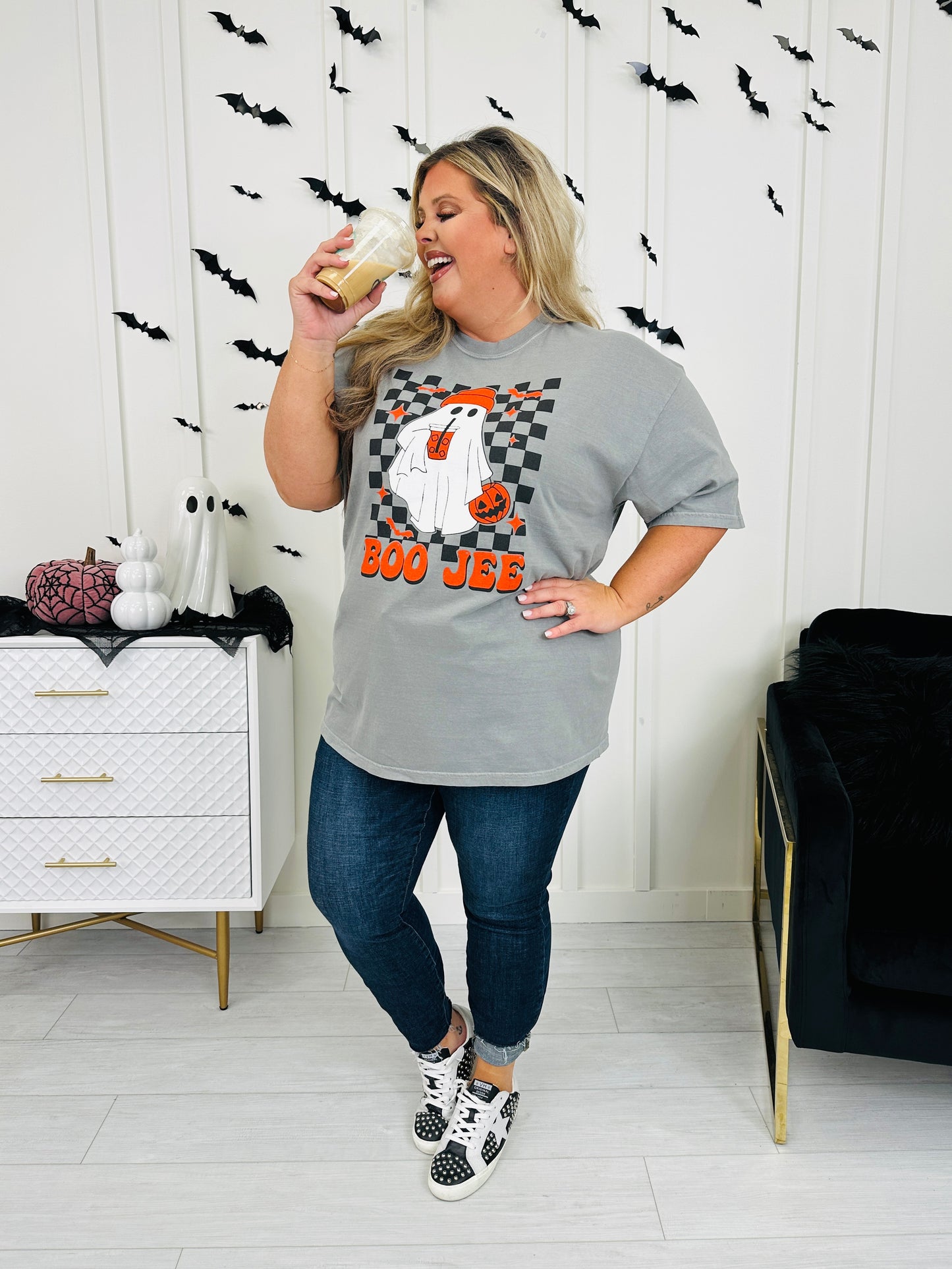 Boo-Jee Checkered Graphic Tee