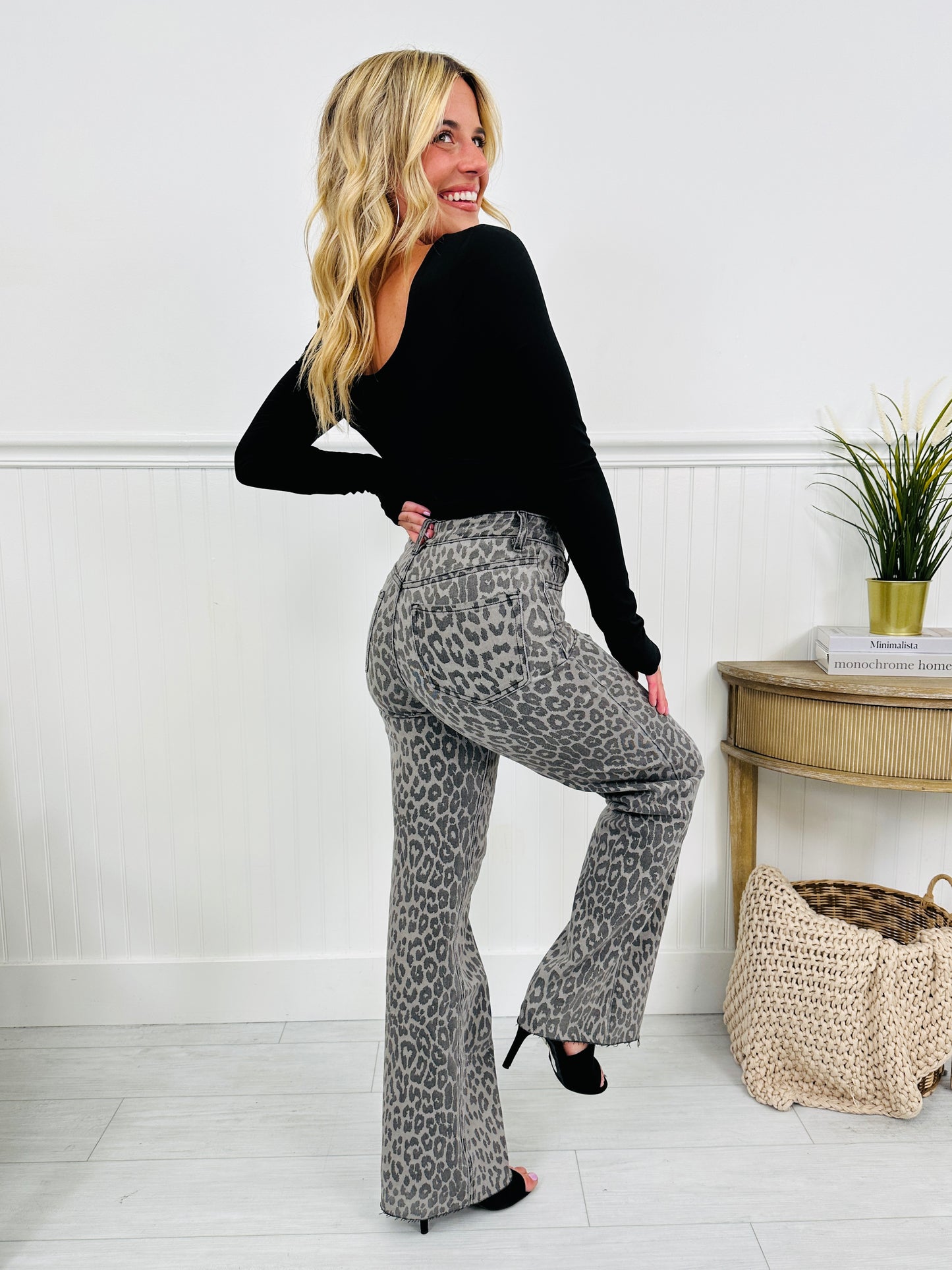 Wild Thing Tummy Control Grey Leopard Jeans
