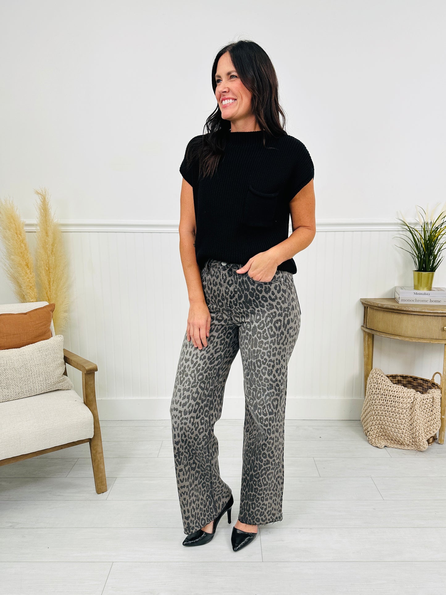 Wild Thing Tummy Control Grey Leopard Jeans