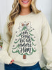 Oh Come Let Us Adore Him Graphic Crewneck Sweatshirt