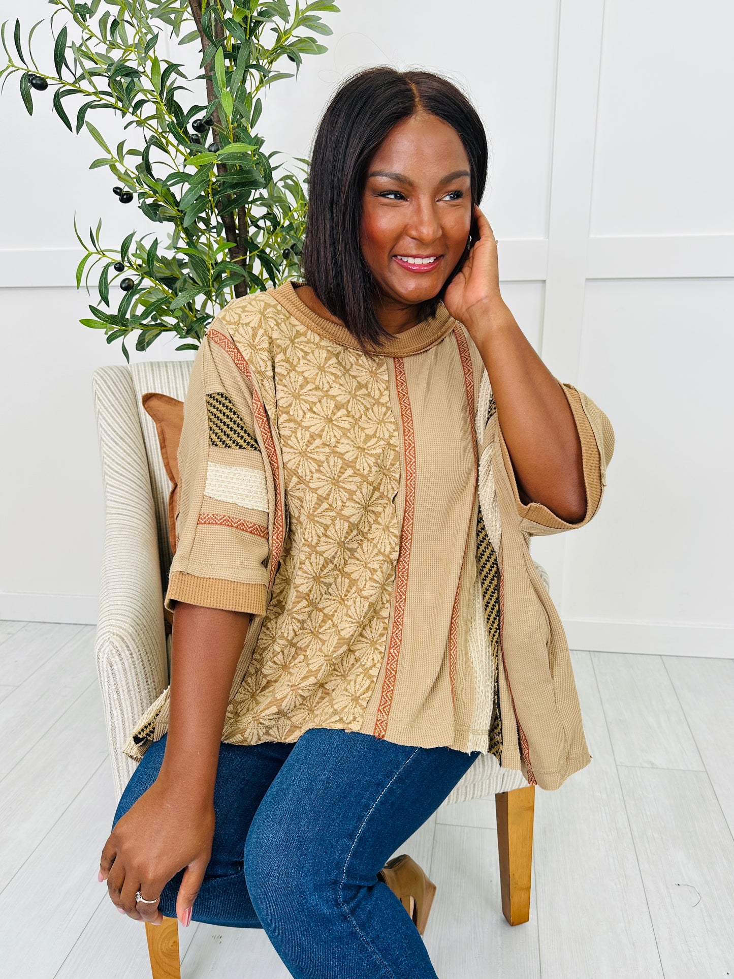 Faded Tales Top in Coffee