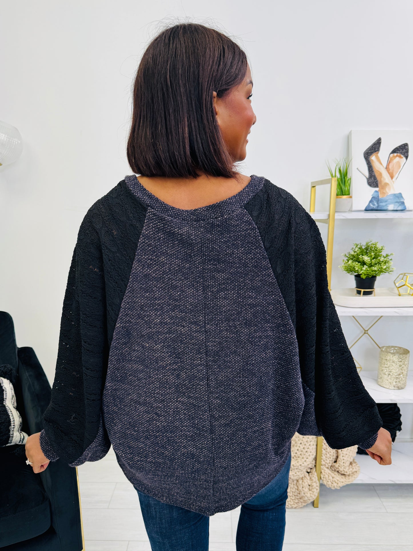 Sunday Stillness Top in Charcoal