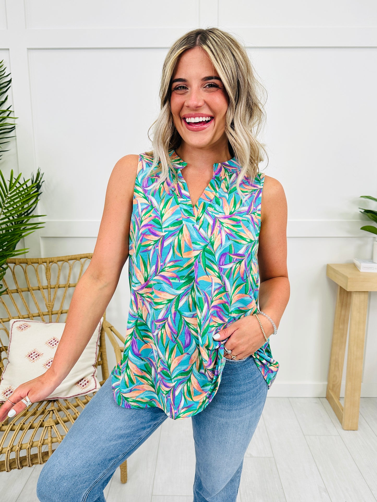 Sunny Days Tank Top in Maya Bay