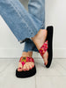 Coastal Wave Flip Flops In Fuchsia Multi