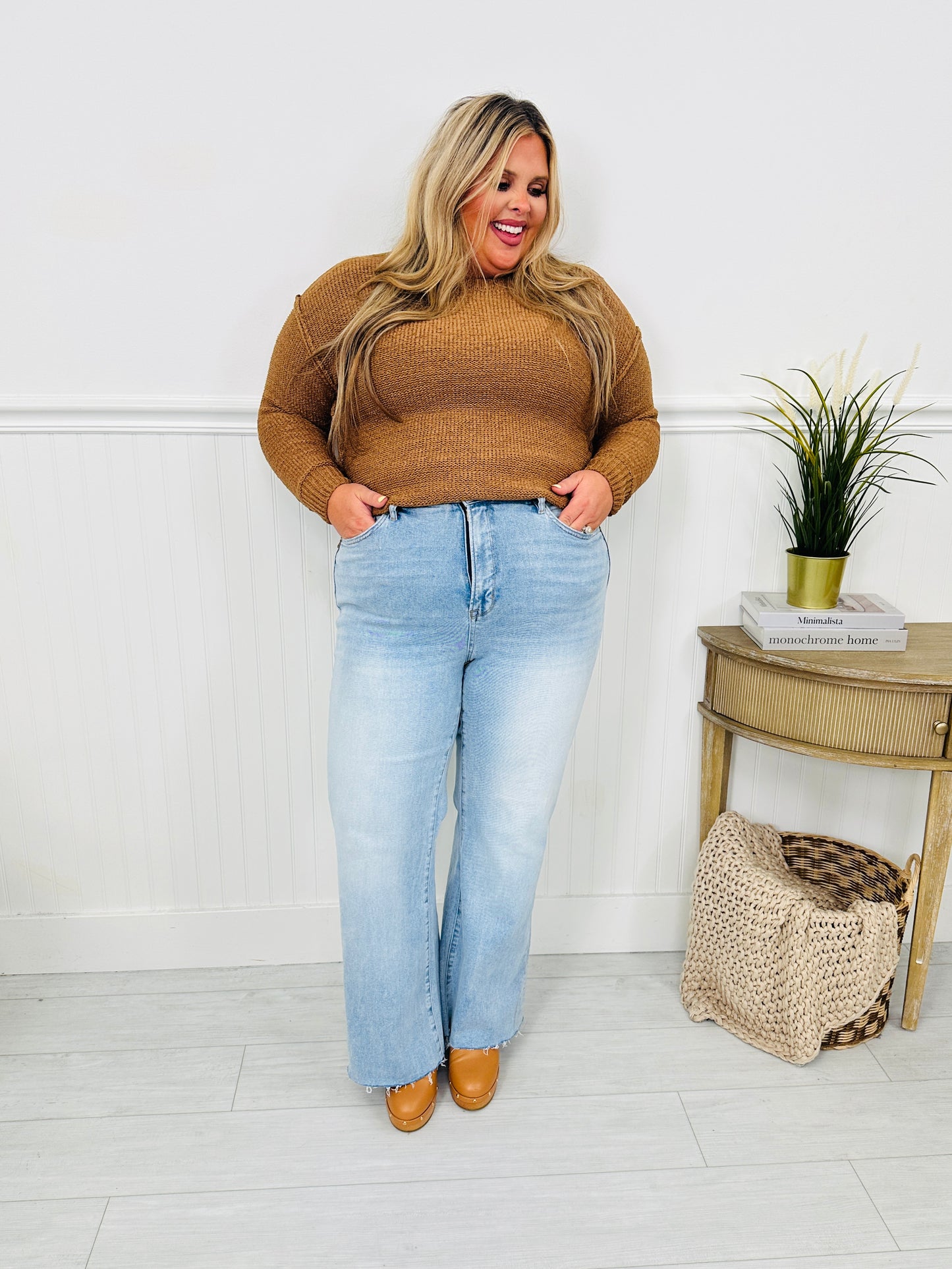 Made You Look Tummy Control Flare Vintage Wash Jeans