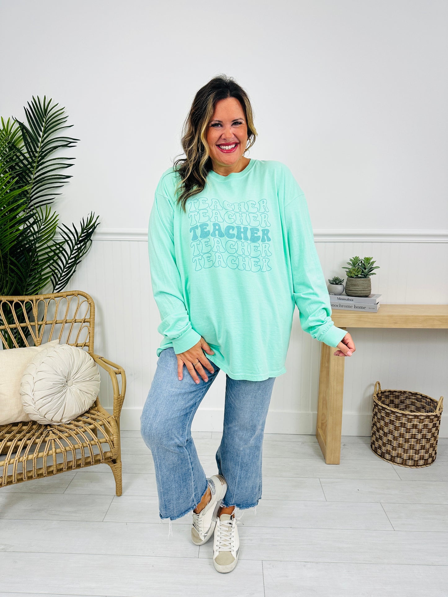Teacher Graphic Long Sleeve Tee in Multiple Colors