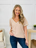 Delicate Edge Top In Mocha Beige