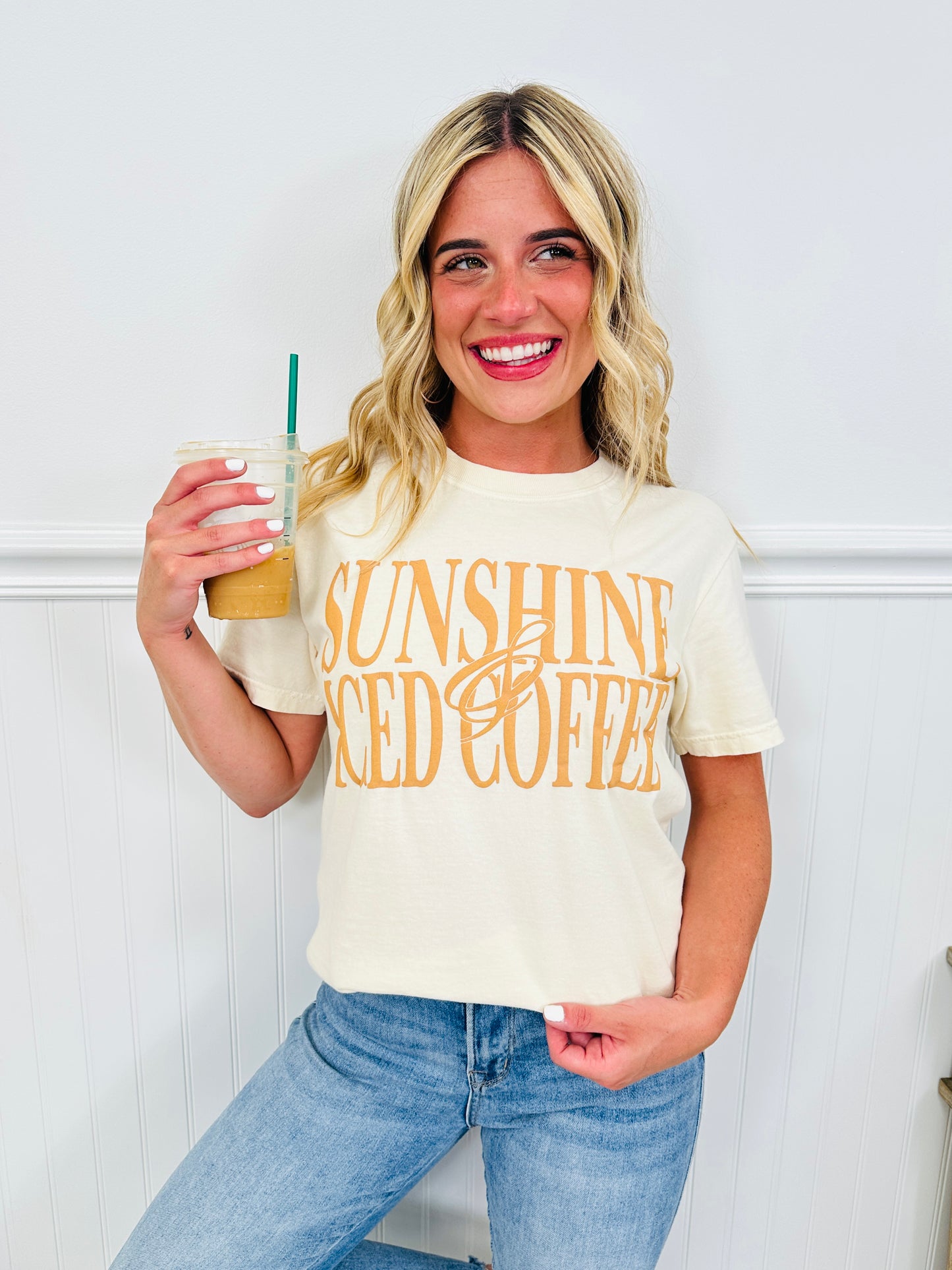 Sunshine & Iced Coffee Graphic Tee- Multiple Colors!