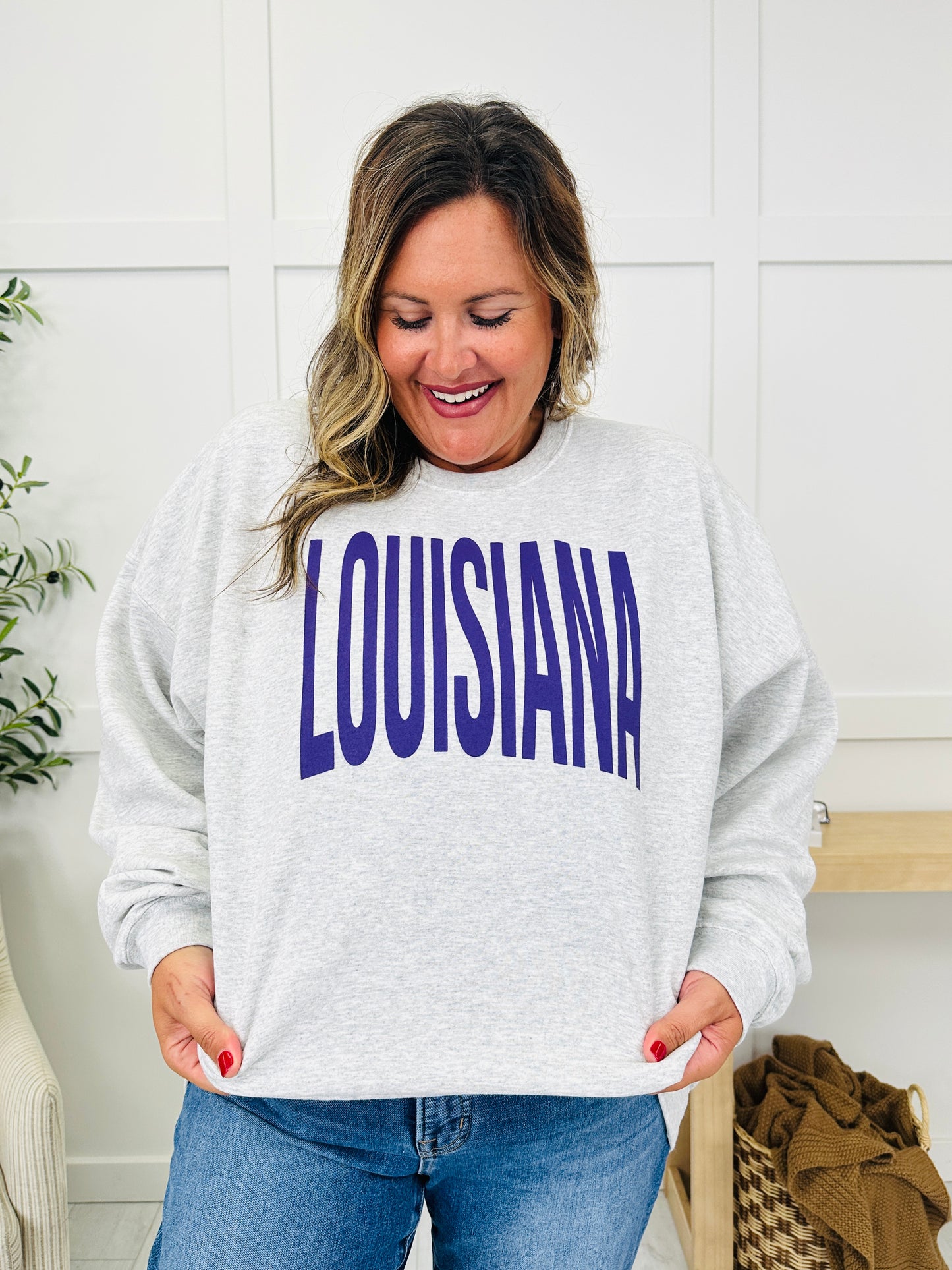 Louisiana Reversible LA Graphic Crewneck Sweatshirt