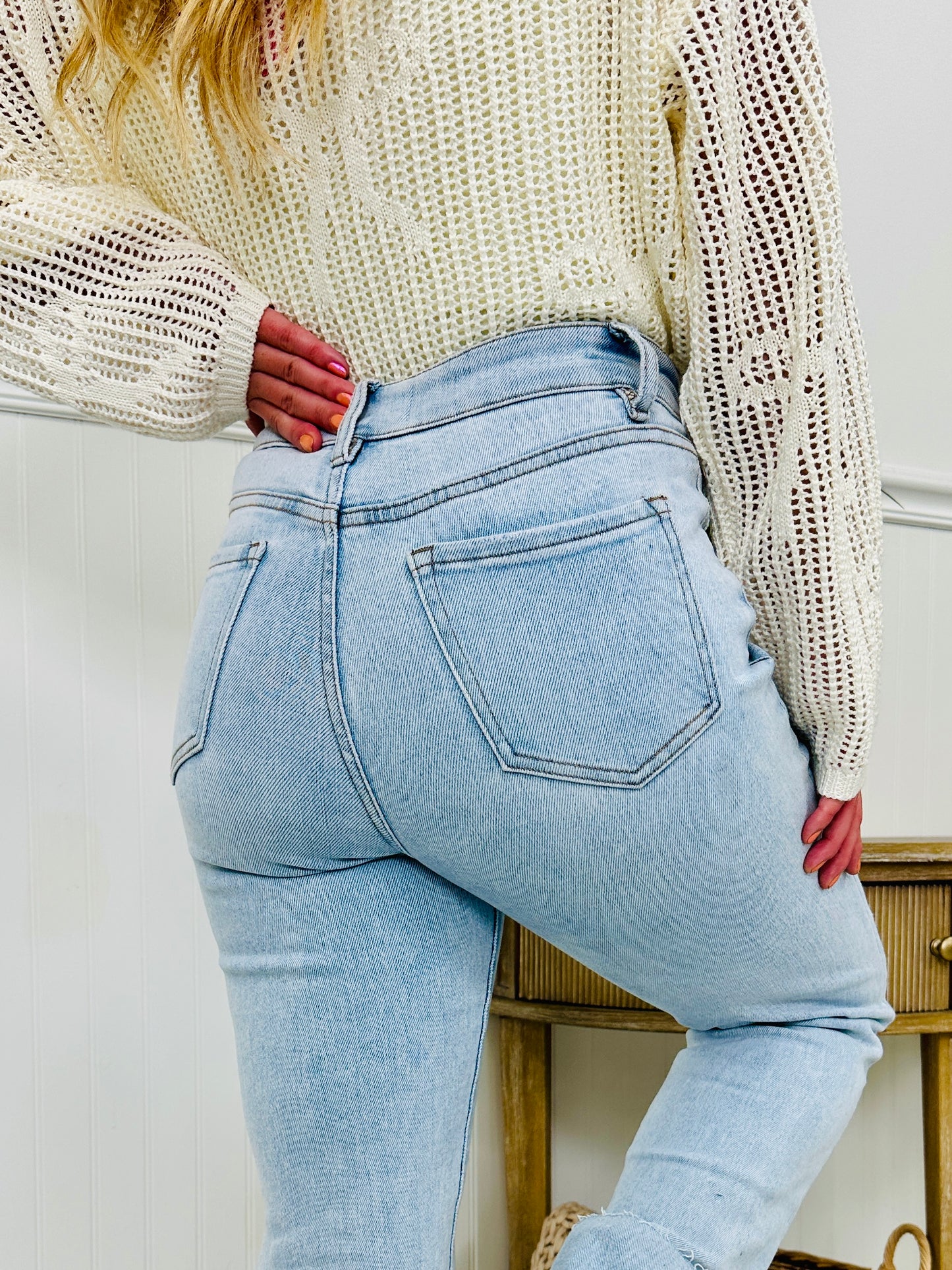 Crush On The Cuff Tummy Control Mom Jeans