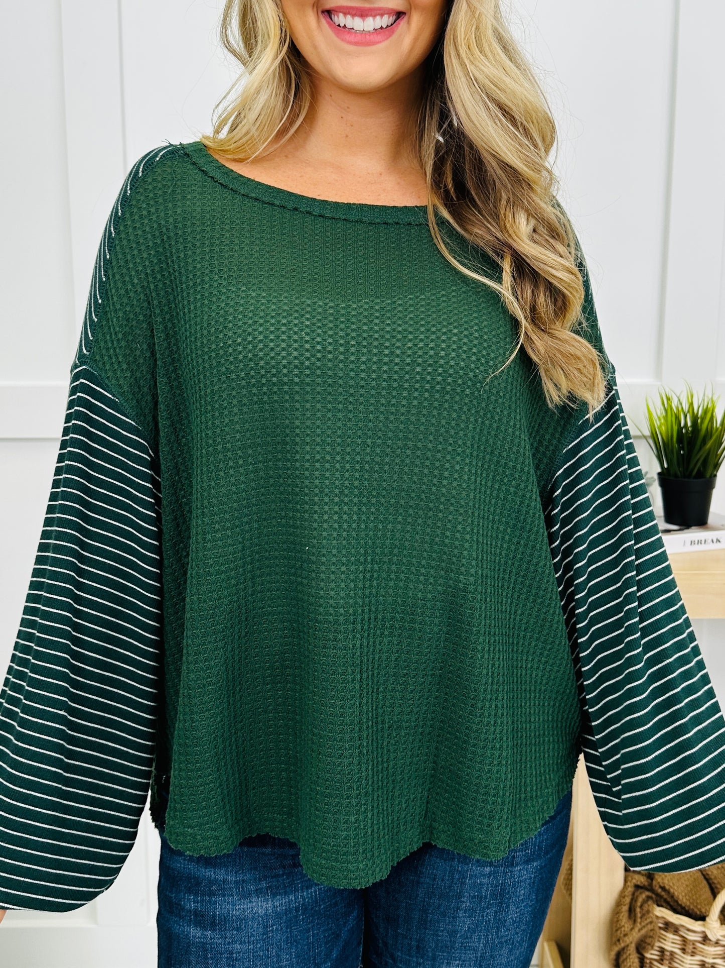 Stripe Theory Sweater in Forest