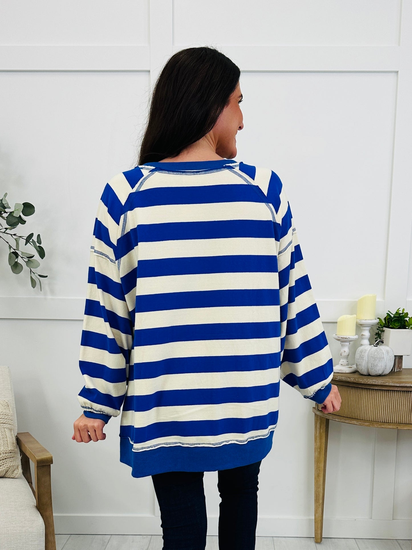 The Cove Top In Royal/Ivory