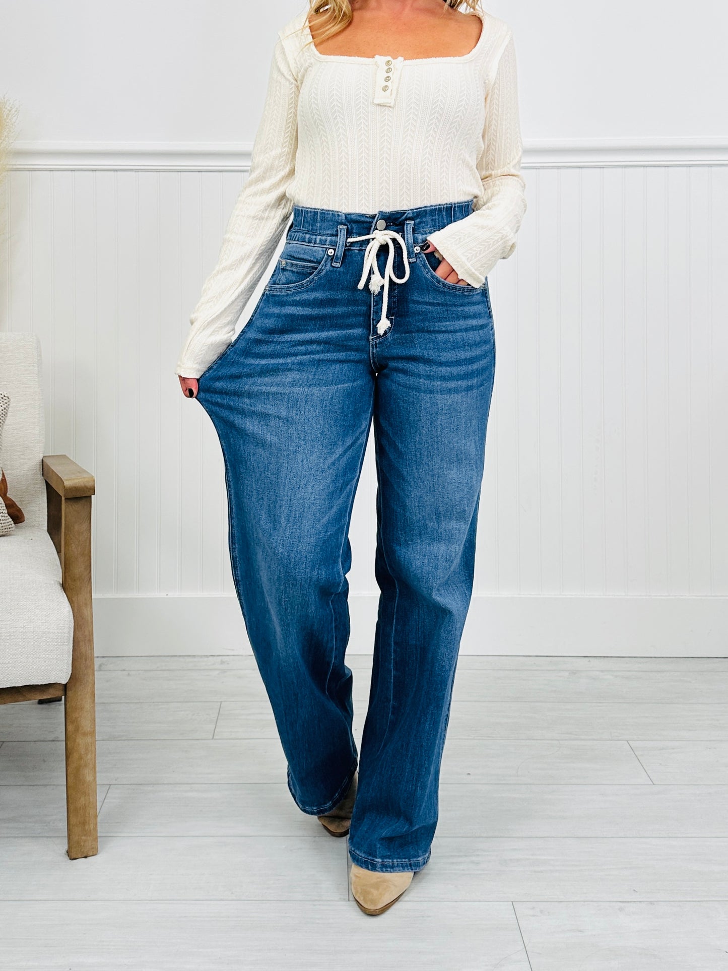 MOCO Exclusive Pull it Together Tummy Control Wide Leg Jogger Pants