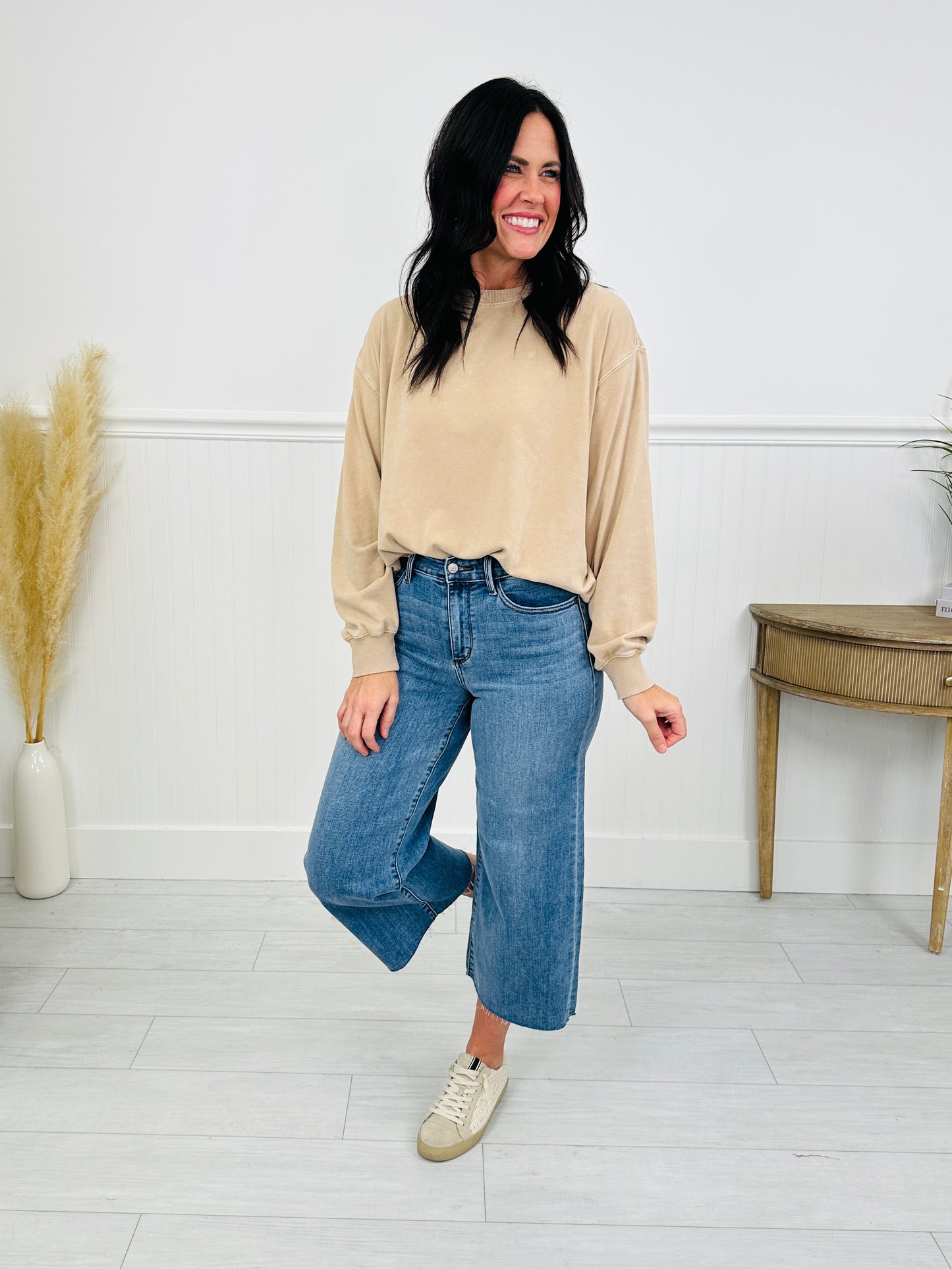 Judy Blue Anything Goes Wide Leg Cropped Jeans
