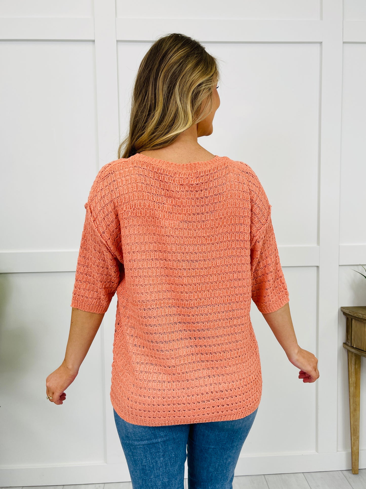 Textured Tranquility Top in Peach