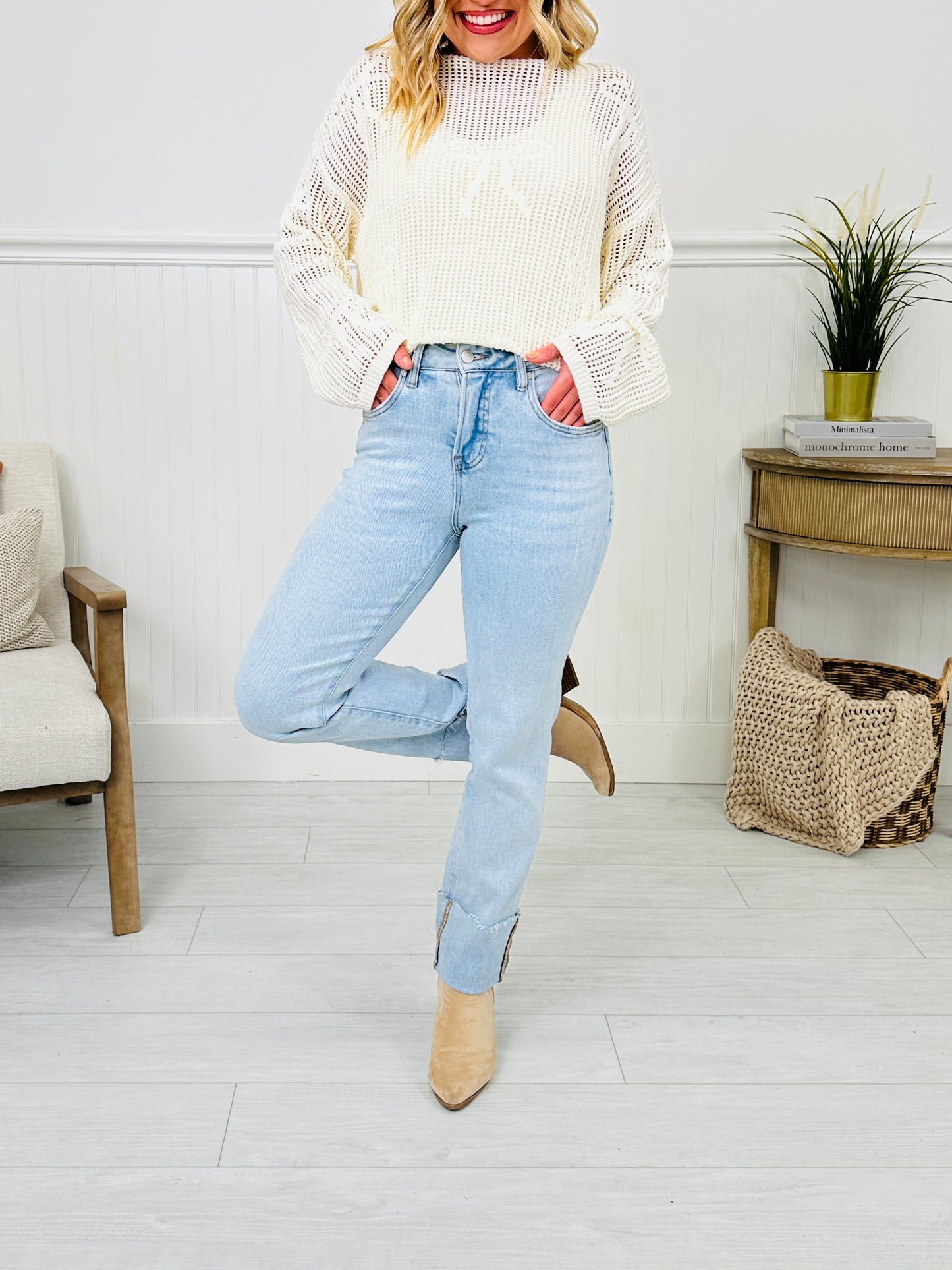 Crush On The Cuff Tummy Control Mom Jeans