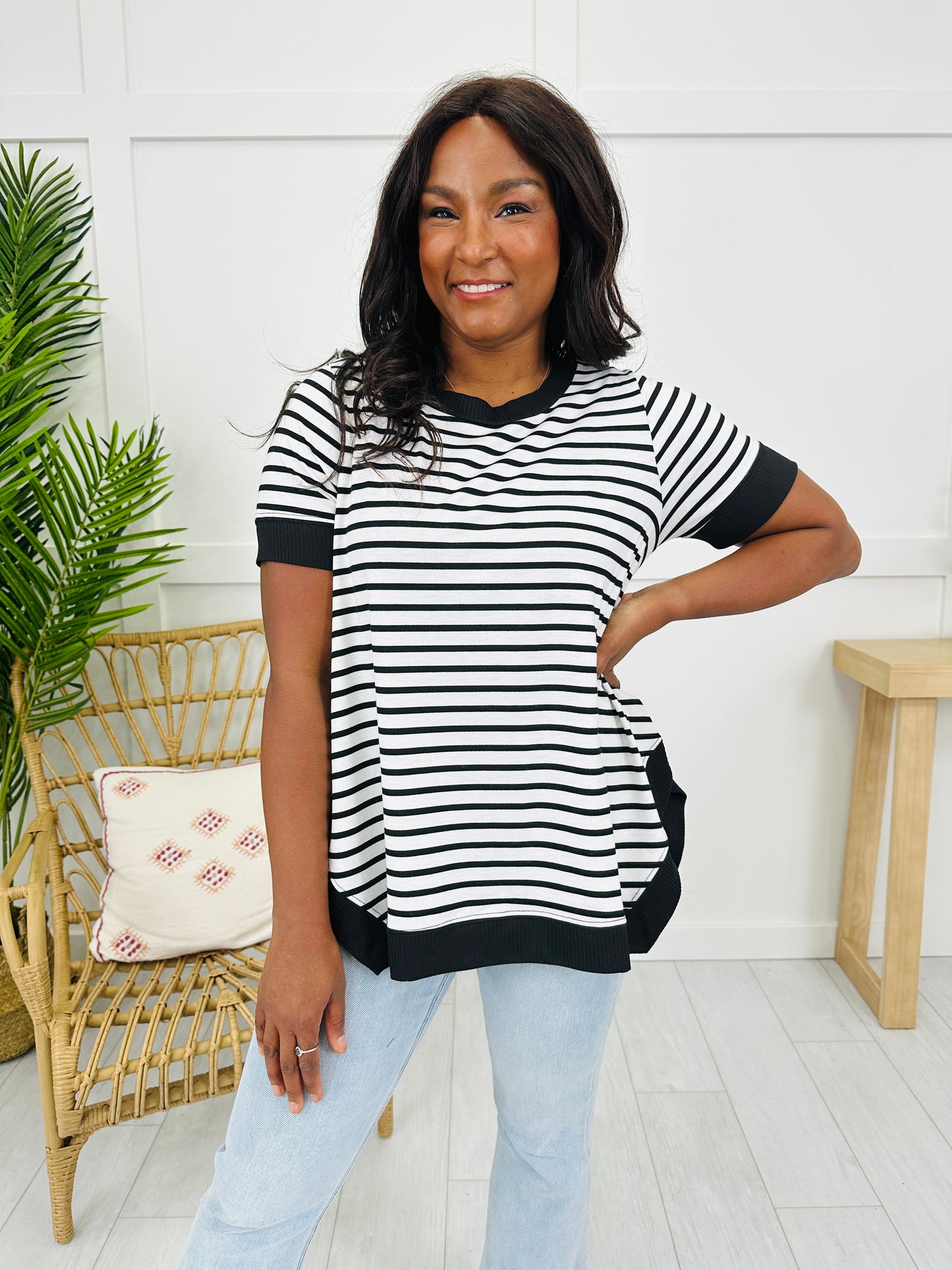 Morning Ease Top in Off White/Black