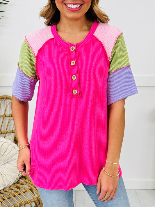 Block Out The Ordinary Top in Hot Pink