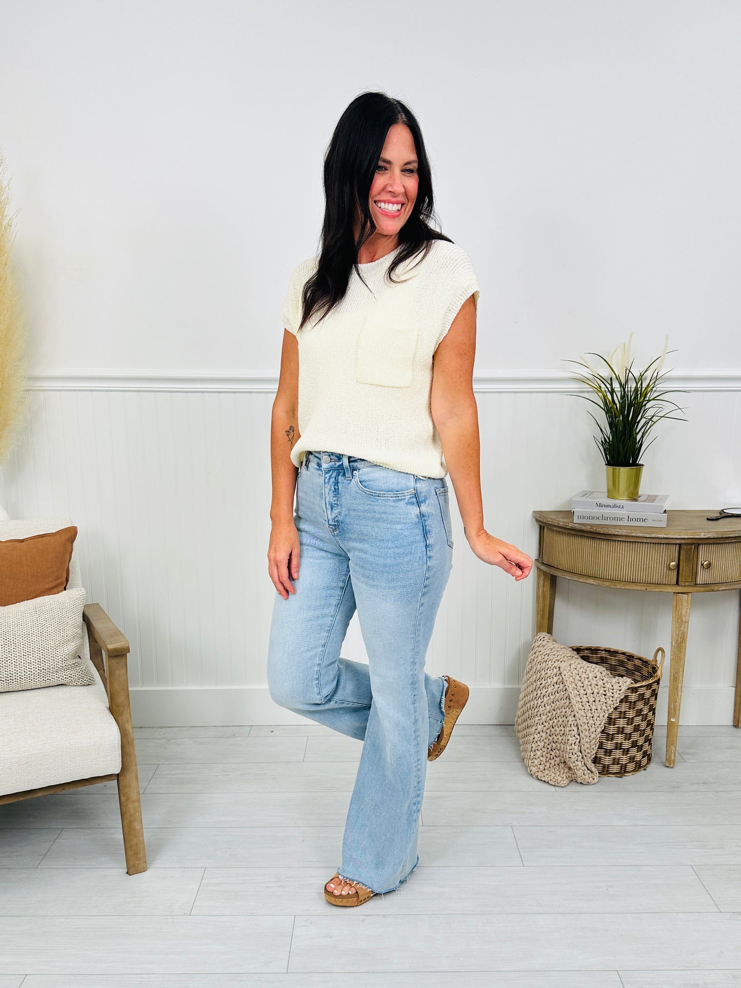 Made You Look Tummy Control Flare Vintage Wash Jeans
